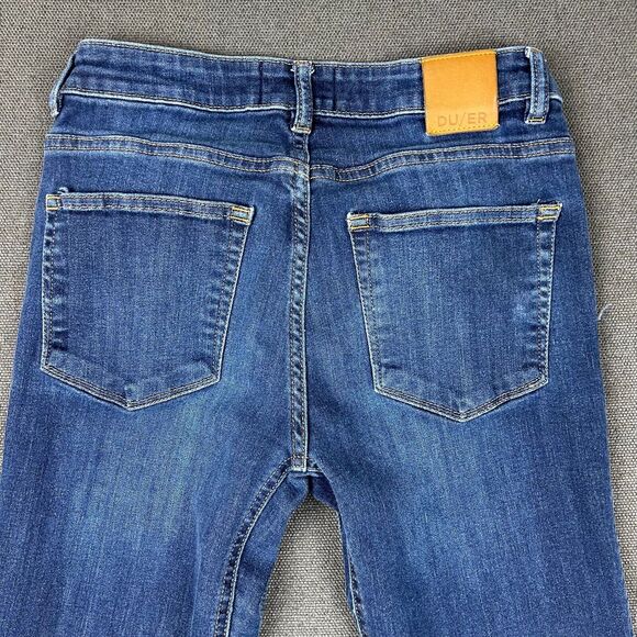 DU/ER Performance Jeans Womens 26x32 Slim Straight Mid Rise Stone Dark Stretch - Picture 10 of 13